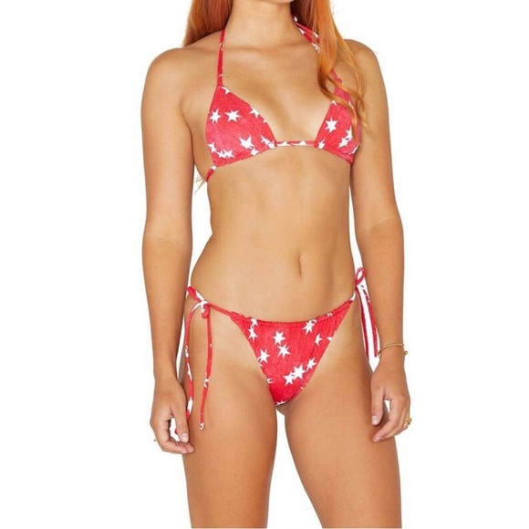 ☀️HURLEY☀️ RVSB ITSY BITSY BIKINI TOP RVSB TIE SIDE CHEEKY BOTTOM BIKINI - Picture 3 of 15